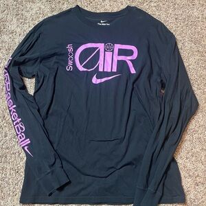 Nike Black Long Sleeve Shirt with Purple Graphics